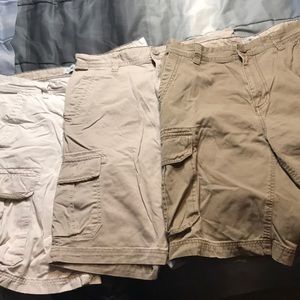 3pc. Sun River Men’s 32 Khaki Cargo shorts-3shades